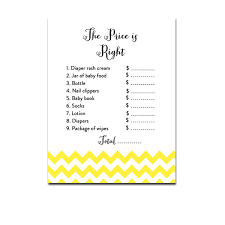 Maybe you would like to learn more about one of these? Free Printable Baby Shower Yellow Chevron Gender Neutral Game The Price Is Right Instant Download Instant Download Printables