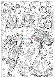 Dragon coloring pages for adults. Dia De Los Muertos Colouring Page