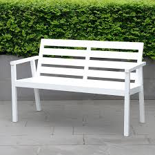 Robert Dyas Fsc Highland 2 Seater Bench White Outdoor Bench Patio Garden Bench