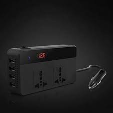 Buy a small inverter that produces ac from 12v dc at your country's standard mains voltage (110 or 220vac) and step it down to 12 volts with a small. Buy Joyway 200w Car Power Inverter Dc 12v To 220v Ac Car Inverter 4 Usb Ports Charger Adapter Car Plug Converter With Switch And Current Lcd Screen Online Shop Home