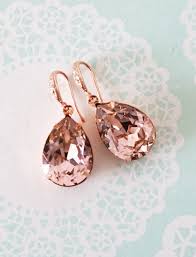 Vintage Rose Pink Rose Gold Wedding Bridal Swarovski Crystal Etsy Beautiful Jewelry Bride Earrings Amazing Jewelry
