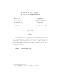PDF) Commitment and Conquest: The Case of British Rule in India