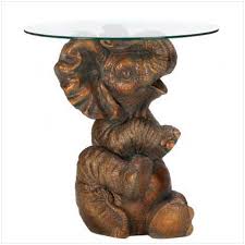Elephant Side Table Glass Top Accent Table Accent Table Side Coffee Table