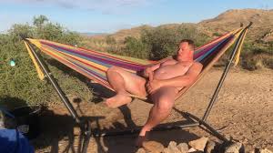 Outdoor Bear Cumshot in a Hammock