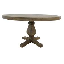 1.4m painted farmhouse extending dining table and 6 chairs. 54 In Wide Natural Wood Farmhouse Style Round Dining Table Dtr The Home Depot