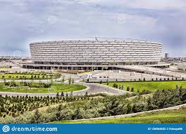 Stadionul olimpic din baku (ro); Baku Aserbaidschan Der Matchtag Bei Baku Olympic Stadium Es Gibt Grun Um Baku Olympic Stadium Redaktionelles Stockfotografie Bild Von Feld Beruhmt 136064602