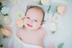 Peach Cream Baby Milk Bath Baby Milk Bath Milk Bath Photos Milk Bath Maternity