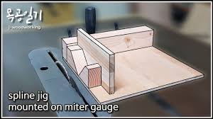 Making A Spline Jig Mounted On The Miter Gauge For Table Saw Woodworking Youtube Woodworking Jig Table Saw