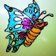 Butterfly Glass Paint On Ohp Sheet Glass Painting Glass Painting Ideas Painting