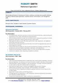 Sample resumes for this position highlight such skills as assisting the benefits department with monthly reports for eligible employees; Retirement Specialist Resume Samples Qwikresume