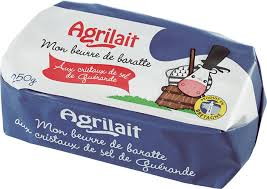 Le Beurre De Baratte Aux Cristaux De Sel De Guerande 250 Gr Agrilait