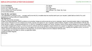 Economist Application Letter