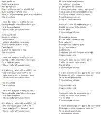 A Thousand Years Christina Perri English Spanish Christina Perri Song Lyrics Lyrics