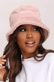 Baby Pink Baby Girl Fluffy Bucket Hat Hats I Saw It First Fluffy Bucket Hat Pink Baby Girl Bucket Hat