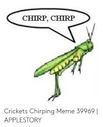 Check out long memes and themes soundboard for longer memes and themes. Chirp Chirp Crickets Chirping Meme 39969 Applestory Meme On Me Me