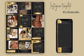 In addition, it allows you to to create a black and gold designs. Black And Gold Instagram Template Canva 912459 Instagram Design Bundles