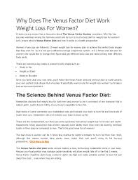 why does the venus factor diet work weight loss for women