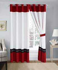 Pin By Agnes Mbinya On Cute Curtains In 2021 Red And White Curtains White Curtains Black White Curtains