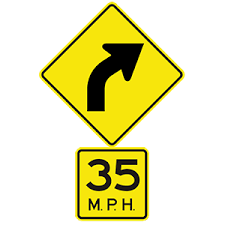 Sign 1 means that the road ahead curves right and a side road joins from the left within the curve. This Road Sign Means