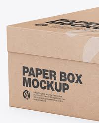 Download Kraft Box Mockup Half Side View In Box Mockups On Yellow Images Object Mockups