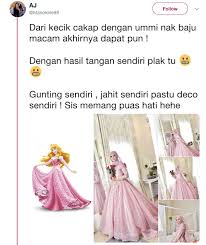 Isteri datuk fazley yaakob, datin azrene ahmad mendedahkan dia pernah berdepan pengalaman menyedihkan apabila gaun perkahwinannya 13 tahun lalu dicuri dan dikoyakkan. Tempoh 3 Bulan Reka Jahit Sendiri Gadis Ini Akhirnya Gayakan Dress Kahwin Inspirasi Disney Princess Hijabista