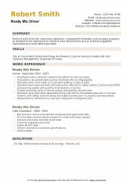Ready Mix Driver Resume Samples Qwikresume