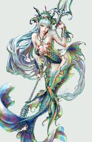 Mermaid Of Rainbow Colors Mermaid Illustration Anime Mermaid Fantasy Mermaids