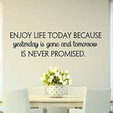 Discover and share tomorrow is promised to no one quotes. Amazon Com Life Quotes Wall Decals Enjoy Life Today Because Yesterday Is Gone And Tomorrow Is Never Promised Wall Words Vinyl Lettering Wall Art Q248 Kitchen Dining