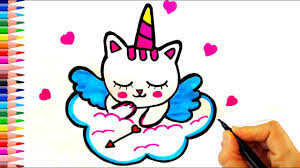 sevimli catcorn cizimi unicorn cizimleri unicorn kedi cizimi kolay c smurfs art origami