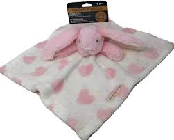Blankets And Beyond Baby Girls Pink Heart Long Eared Bunny Rabbit Security Blanket Lovey
