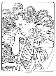 A mix between mucha's art and princess leia from star wars. Art Deco Alphonse Mucha 01 Art Nouveau Mucha Mucha Art Coloring Books