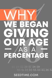 Why We Began Giving Our Age As A Percentage Bible Study Plans Biblical Stewardship Spiritual Truth