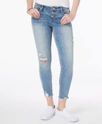 Vanilla Star Juniors Ripped Button Fly Skinny Jeans Blue 9 Skinny Jeans Skinny Juniors Jeans