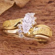 Women S Alaskan Gold Nugget And Marquise Diamond Wedding Ring Set Gold Rush Fine Jewelry Fairbank Diamond Wedding Sets Gold Nugget Jewelry Gold Nugget Ring
