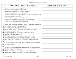 Have nostalgia playing this 80s trivia game. Music Quiz Questions And Answers To Print Off Quiz Questions And Answers