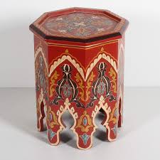 A guide to accent furniture styles. Casa Moro Tea Table Side Table Colourful Wood Rakia Ruby Red Moroccan Oriental Style Accent Vintage Furniture Handmade Hand Painted Hm1051 Buy Online In India At Desertcart In Productid 96807976