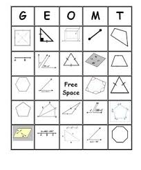 High School Geometry Vocabulary Bingo