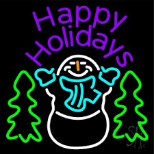 Purple Happy Holidays Snow Man Led Neon Sign Holiday Special Occasions Neon Signs Everything Neon These premium holiday cards are a great way to share the good cheer. purple happy holidays snow man led neon sign