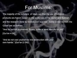 I know why it is haram to smoke around children and adults, but is it wrong to occasionally smoke a cigar or two, since it is not forbidden in the qur'an and dear brother in islam, it gives us pleasure to receive your question and to see the muslim youth are interested in knowing the teachings of islam. Smoking Hookah