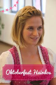When it comes to sporty hairstyles for short hair, it's safe to say that the headband (or in this case, sweatband) is unofficially the saviour of all gym hair dilemmas. Oktoberfest Braids Oktoberfest Hair Dirndl Hair German Hairstyle