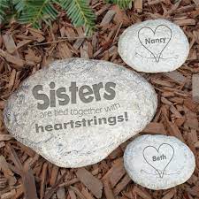 Engraved Sisters Garden Stone Garden Stones Personalized Garden Stones Large Garden Stones