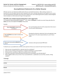 accomplishment statements for a better