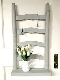 Repurposed Ladder Back Chair Shelf Homeroad Repurposed Ladders Ladder Back Chairs Chairs Repurposed