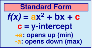 Ax 2 + bx + c = 0, where a, b and c are real numbers and a ≠ 0 the solutions of this quadratic equation is given by: 1 Quadratic Functions Review Standard Form