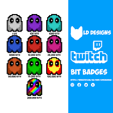 Bits To Dollars Twitch Twitch Bit Badges Pixel Ghost In 2020 Twitch Bits Twitch Badge