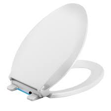 Kohler Cachet Led Nightlight Elongated Quiet Closed Front Toilet Seat In White K 75796 0 The Home Depot