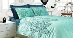 Daphne Pamuk Saten Nevresim Takimi Turquoise Tek Kisilik Home Decor Bed Bed Sheets