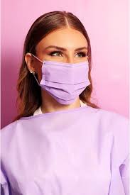 Avental Descartável Lilás com Punho Manga Longa Destak TNT 40g com 5  unidades