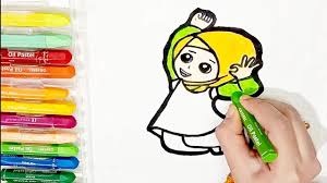 33 gambar kartun untuk anak belajar mewarnai mewarnai gambar kartun anak muslim 20 alqur anmulia download coloring book karak di 2020 kartun gambar karakter warna. Keren Bagus Menggambar Dan Mewarnai Kartun Muslim Berjilbab Untuk Anak Tk Paud Yang Mudah Dengan Crayon Mudah Cara Hebat Di 2021 Rabab Minangkabau