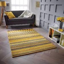 Yellow and white striped rug. Yellow Mustard Striped Rugs With Free Uk Delivery Rugs Direct